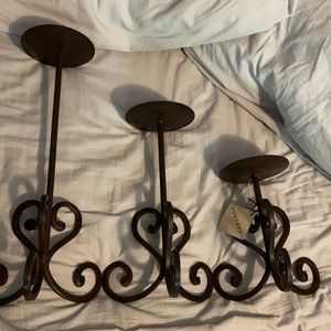 Brand new tri candle pillar set